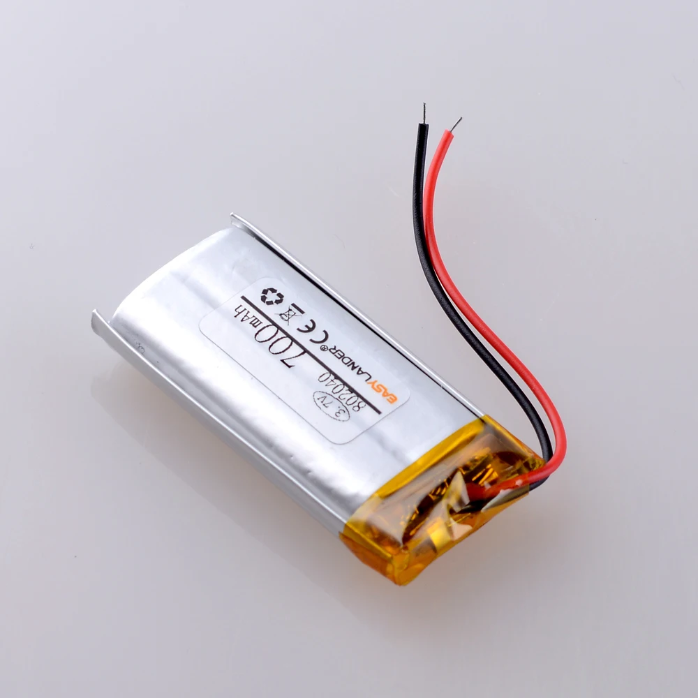充電式リチウムイオンポリマー電池,082040バッテリー,3.7v,700mah,802040, 1セットあたり10個