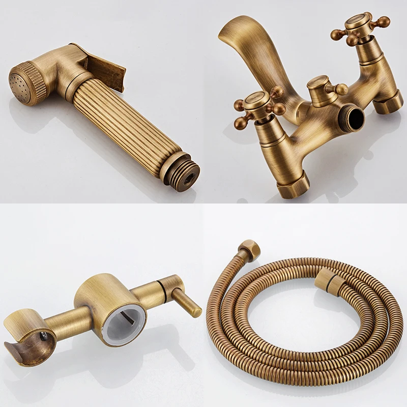 Ellen Bath Shower Set with Sliding Bar Wall Mounted Bath Tub Shower Faucets Dual Handle Hot Cold Water Mixer ELM8306L