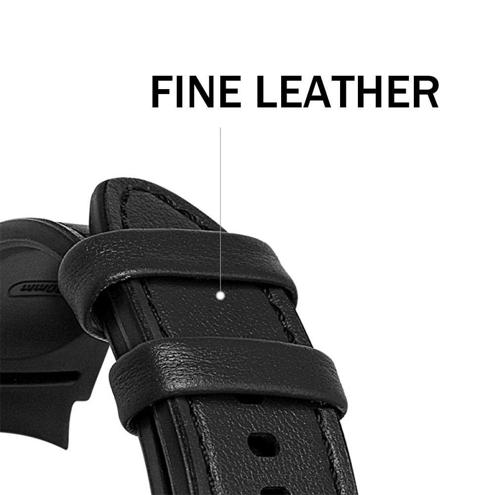 سيليكون + حزام من الجلد لسامسونج غالاكسي ساعة 4 الكلاسيكية 46 مللي متر 42 مللي متر/Watch4 44 مللي متر 40 مللي متر الفرقة مشبك معدني الأساور سوار حزام