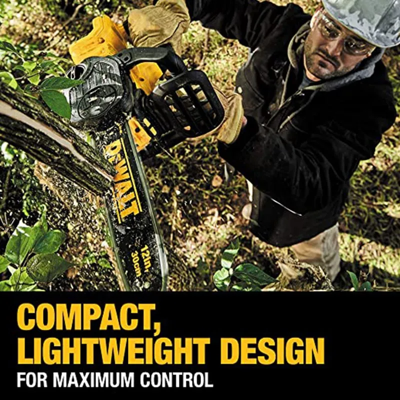 Dewalt-電気チェーンソーdccs620b,20v,リチウム電池,30cm,コードレス,果物,木,庭の切断用,取り外し可能