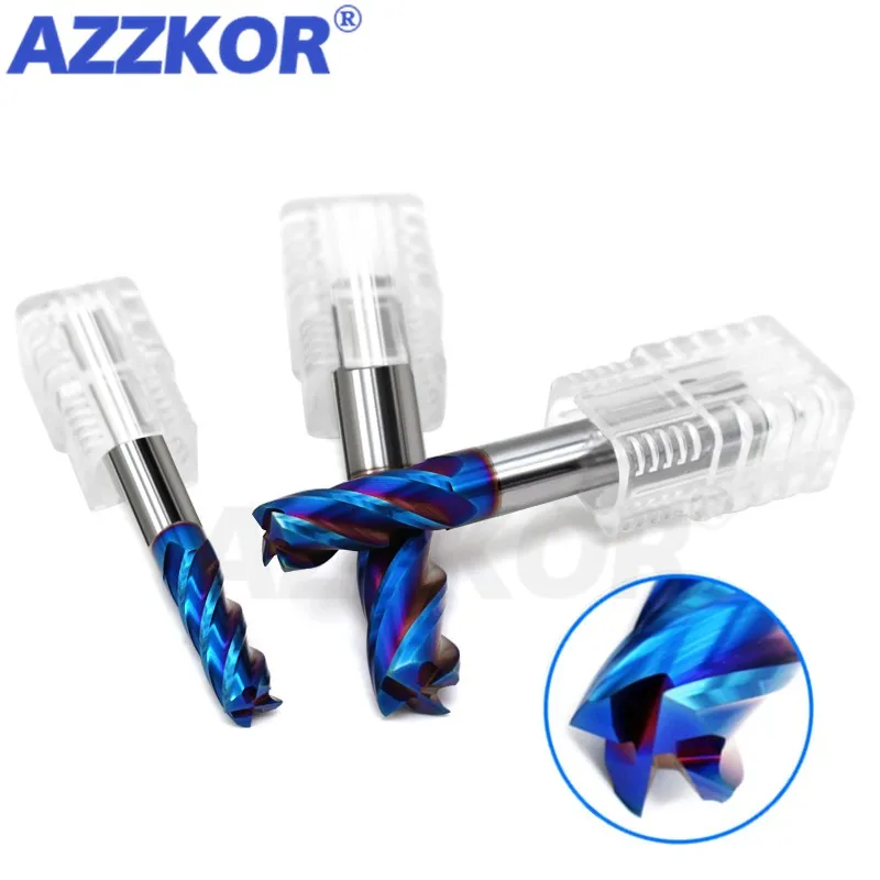 Milling Cutter Alloy Coating Tungsten Steel Tool Cnc Maching Hrc70 End Mill Azzkor Top  Milling Cutter Kit Milling Machine Tools