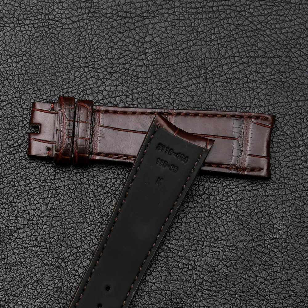 PESNO Compatible for Zenith EL PRIMERO Genuine Crocodile Leather Watch Straps Men Watch Band Accessories Curved End