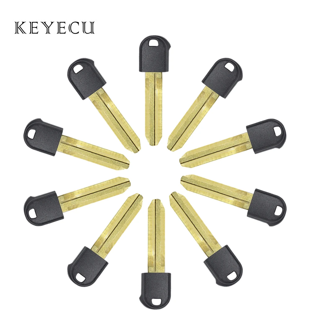 

Keyecu 10 Pieces Uncut Emergency Insert Key Blade for Toyota Prius 2004 2005 2006 2007 2008 2009 Smart Remote Key Fob