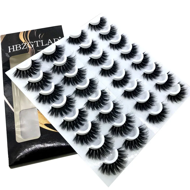 HBZGTLAD 16 pairs 3D Mink Lashes Natural False Eyelashes Dramatic Volume Fake Lashes Makeup Eyelash Extension Silk Eyelashes