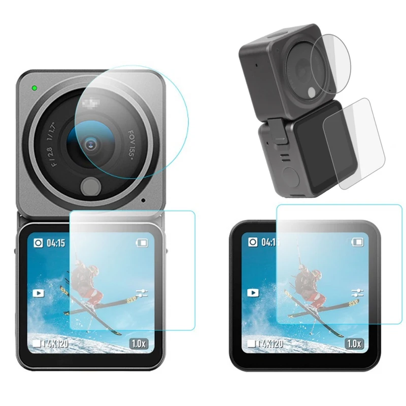 Cover protettiva per schermo in vetro temperato per DJI OSMO Action 2 Display dell'obiettivo della fotocamera pellicola protettiva per schermo Action2 accessori per custodia