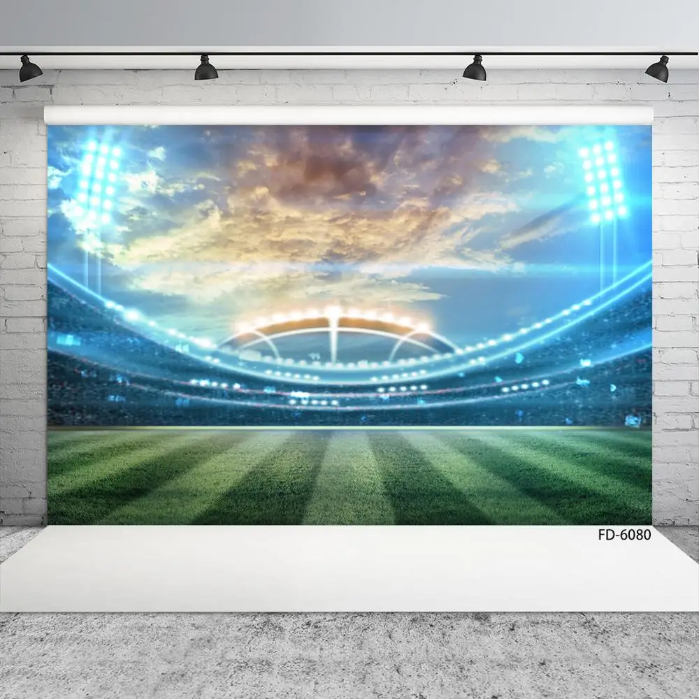 Football Field Spectator Seats Bokeh Photography Background Custom Backdrop for Baby Children Portrait Photophone Fond Photo