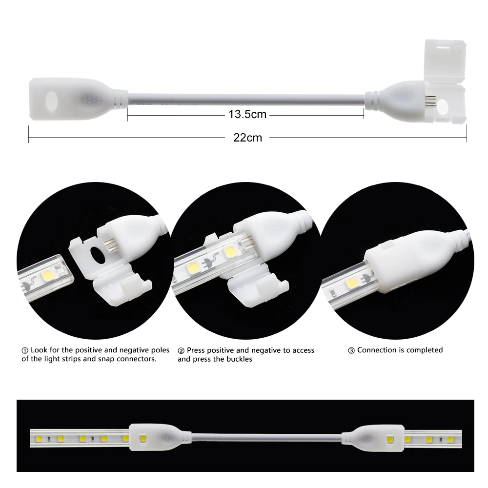 220V High Voltage LED Strip Lights 2835 Connector Special Accessories Safe Free Welding Connector / Driving Plug with Switch.