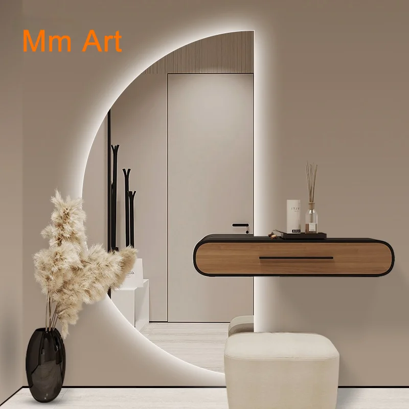 Smart Bathroom Mirror Home Wall Mount Wall Toilet Mirror LED Luminous Light Mirror Bathroom Cosmetic Mirror