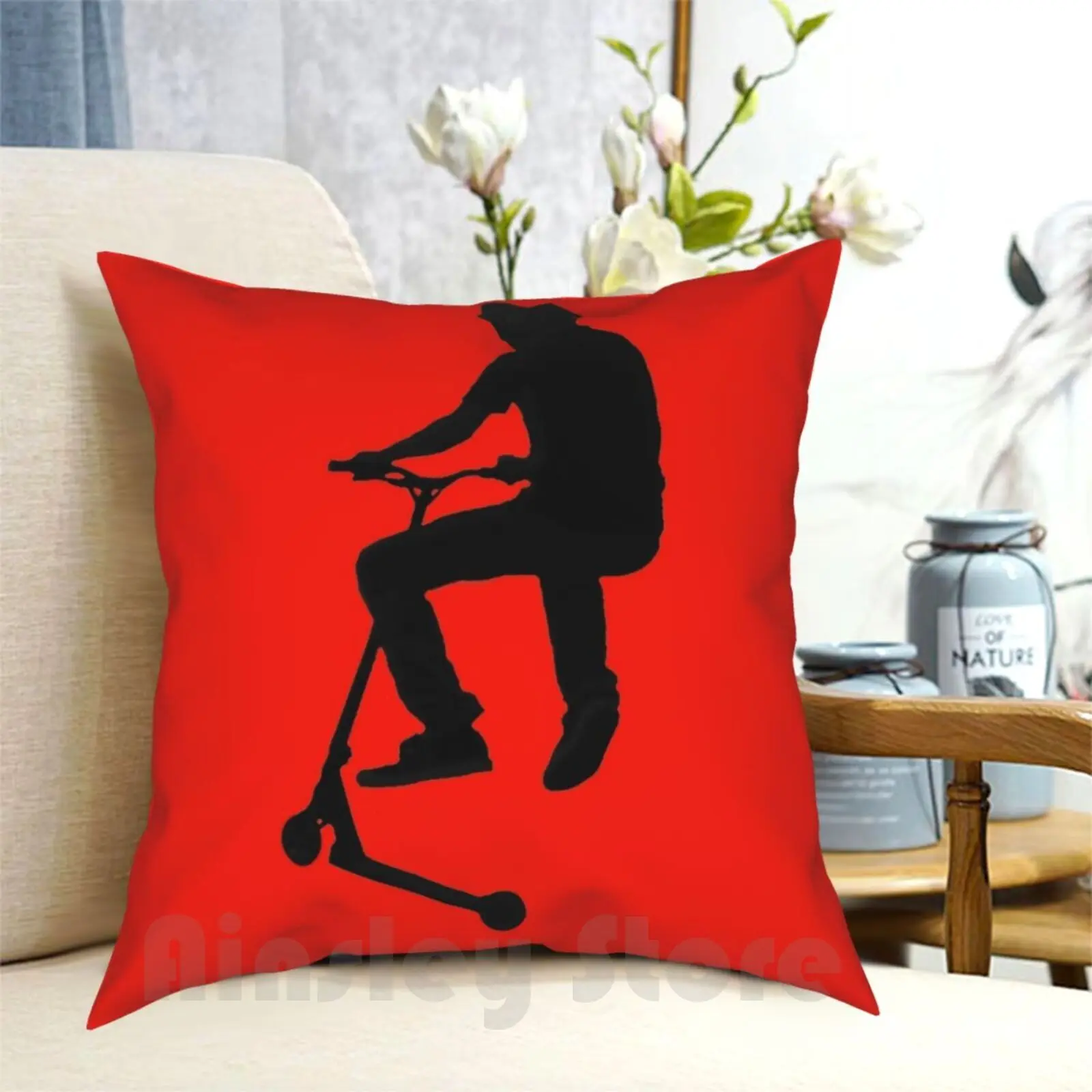 The Landing-Stunt Scooter Pillow Case Printed Home Soft DIY Pillow cover Scooter Push Scooter Kick Scooter Kids Sports