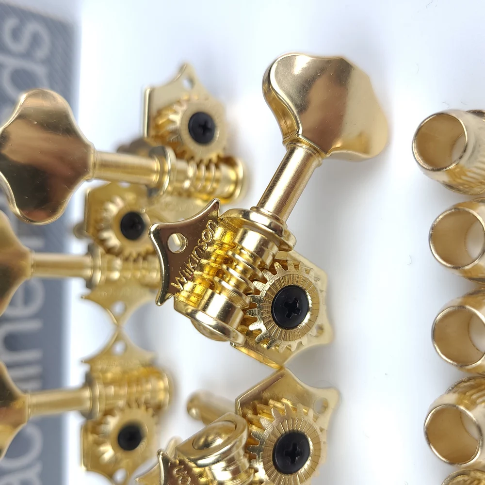 Wilkinson WJ-28N Vintage 1:19 Open Gear Tuning Pegs Gear Butterbean Guitar Machine Heads Tuners Gold Golden