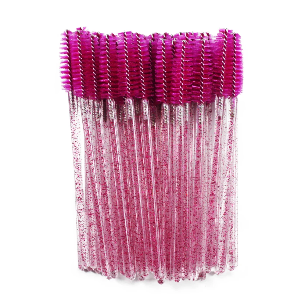 QSTY 50Pcs Crystal StickEyelash Brushes Eyelashes ExtensionsSupplies Makeup Brush Disposable Mascara Wands Applicator Lash Scrub