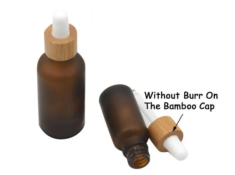 15ml 30ml 50ml Frosted Amber White Glass Dropper Bottle with Bamboo Cap 1oz Glass Bamboo Essential Oil Bottle