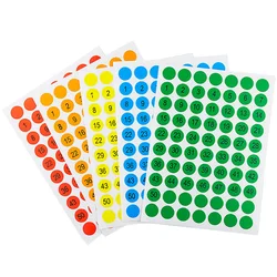 12PCS Digital Sticker 1-50 Sequential Colorful Round Number Labels For Student Exam Seat Number Sticker Tags