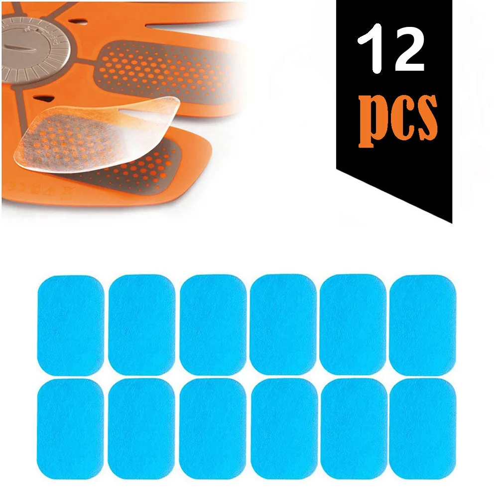 12Pcs (6Pack) Hydrogel Abs Stimulator Gel Pads Replacement Gel Sheet For EMS Muscle Trainer Abs Toning Belt Fitness Accessories