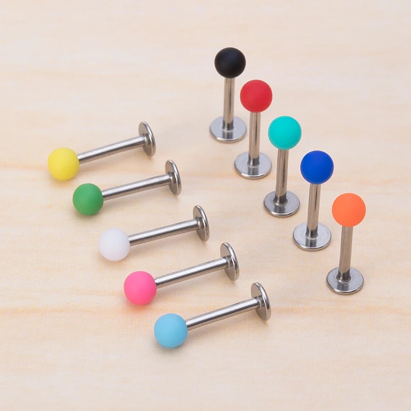 2-10pcs Colorful Lip Ring Stud Piercing Labret Monroe Bar Ear Cartilage Tragus Earring Helix Daith for Women Body Jewelry 16G