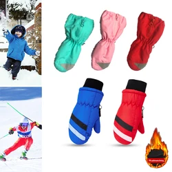 1Pair Children Ski Gloves Warm Thick Waterproof 2-6 Years Old Outdoor Snowboarding Snowball Fight Long-Sleeved Mittens