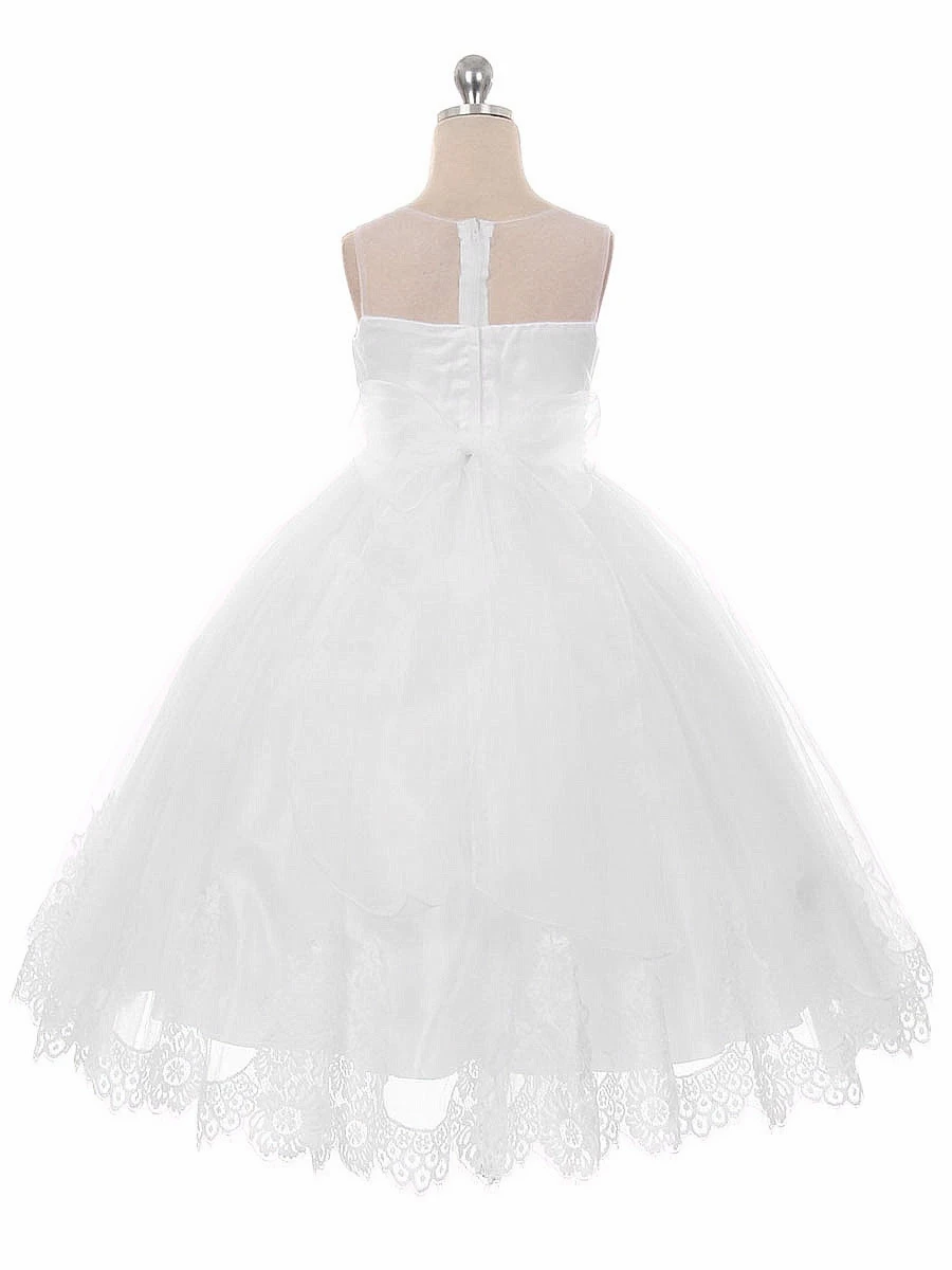 Elegante Blume Mädchen Kleid Teenager Weiße Formale Abendkleid für Hochzeit Kinder Mädchen Lange Kleider Kinder Kleidung Neue Tutu Prinzessin