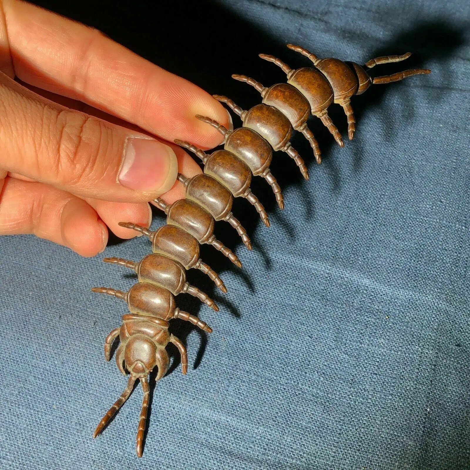 Old Solid Copper Pure Handwork Chinese Collectible Scolopendra Antique Statue