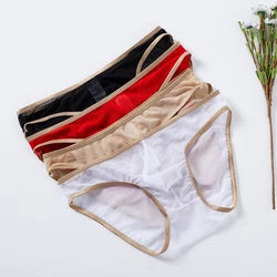 Ultra fino malha transparente Sexy Underwear dos homens, cuecas masculinas sem costura, calcinha baixa ascensão, respirável cuecas macias