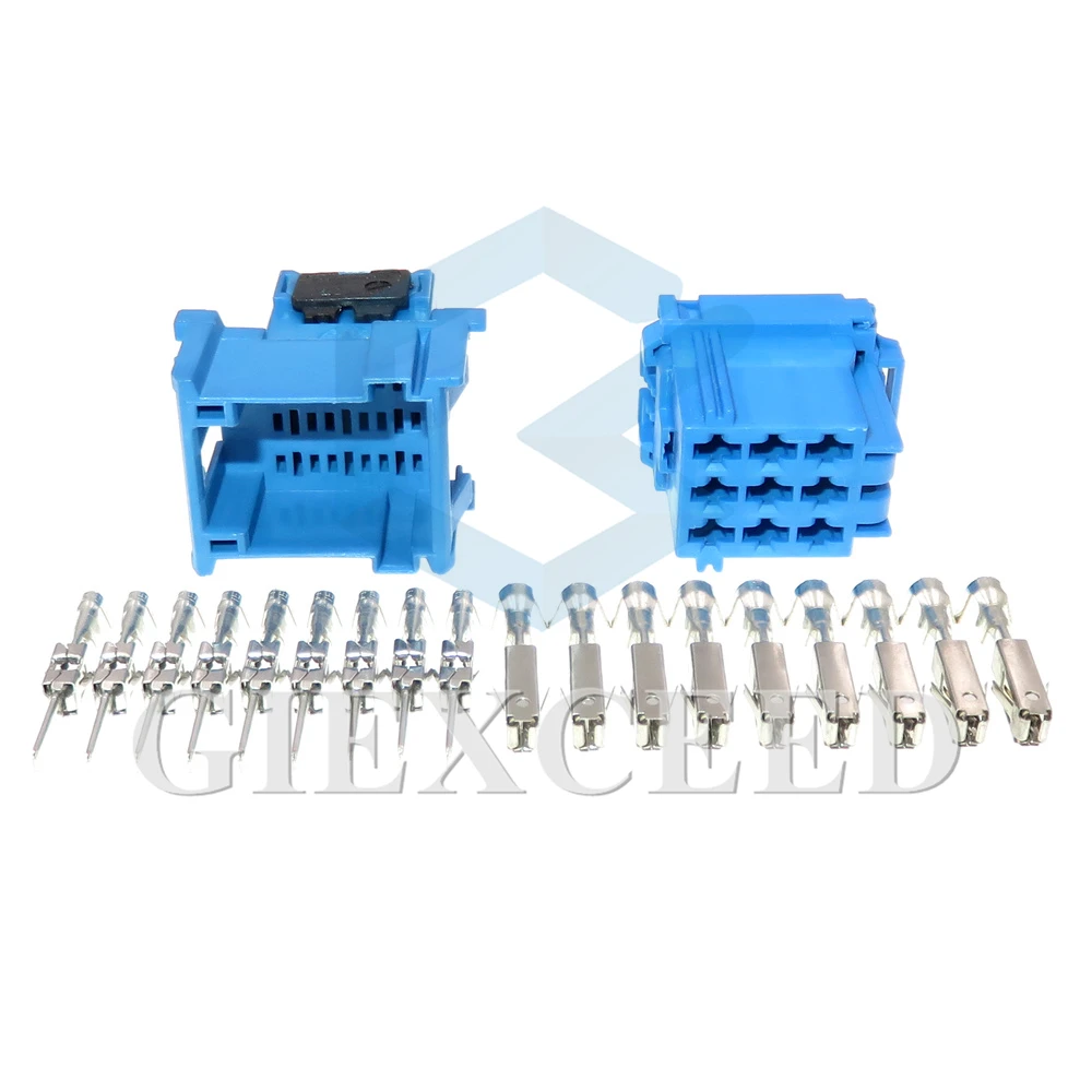 1 Set 9 Pin 3.5 Series Connector 967635-1 Car Power Amplifier Wire Plug 6-968971-1 3-967626-1 Blue Auto AC Assembly Cable Socket