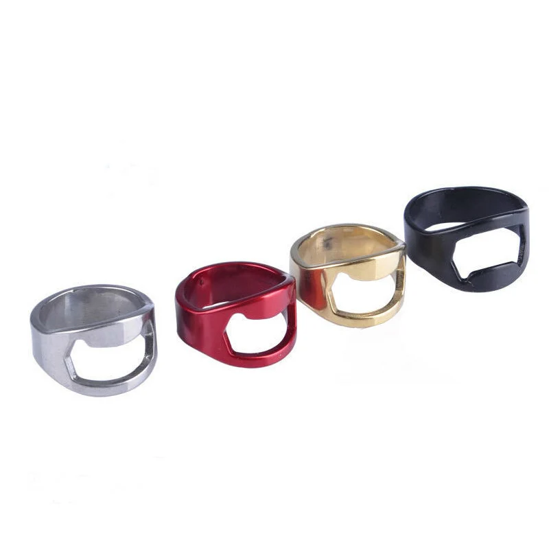 1Pcs Multi-function Opener Portable Stainless Steel Colorful Ring-Shape Opener Beer Bottle Remover Kitchen Gadgets Bar Tool