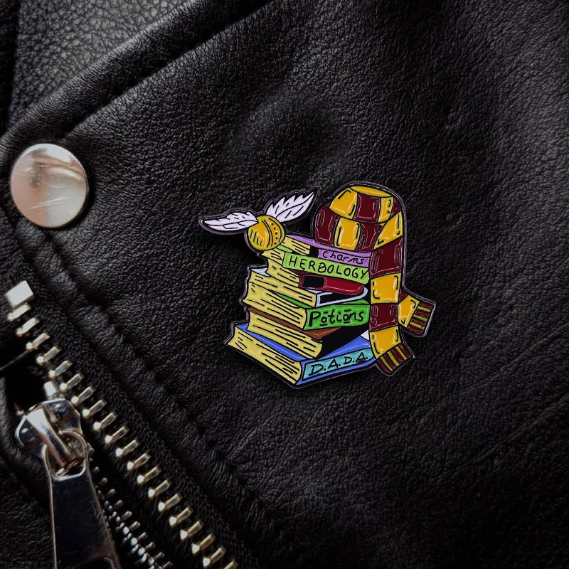 Wizarding school The Most Inclusive House Hufflepuff pinss magic Cat Mandrake Root Charms,Herbology,Potions-Spell Books brooch - view 4