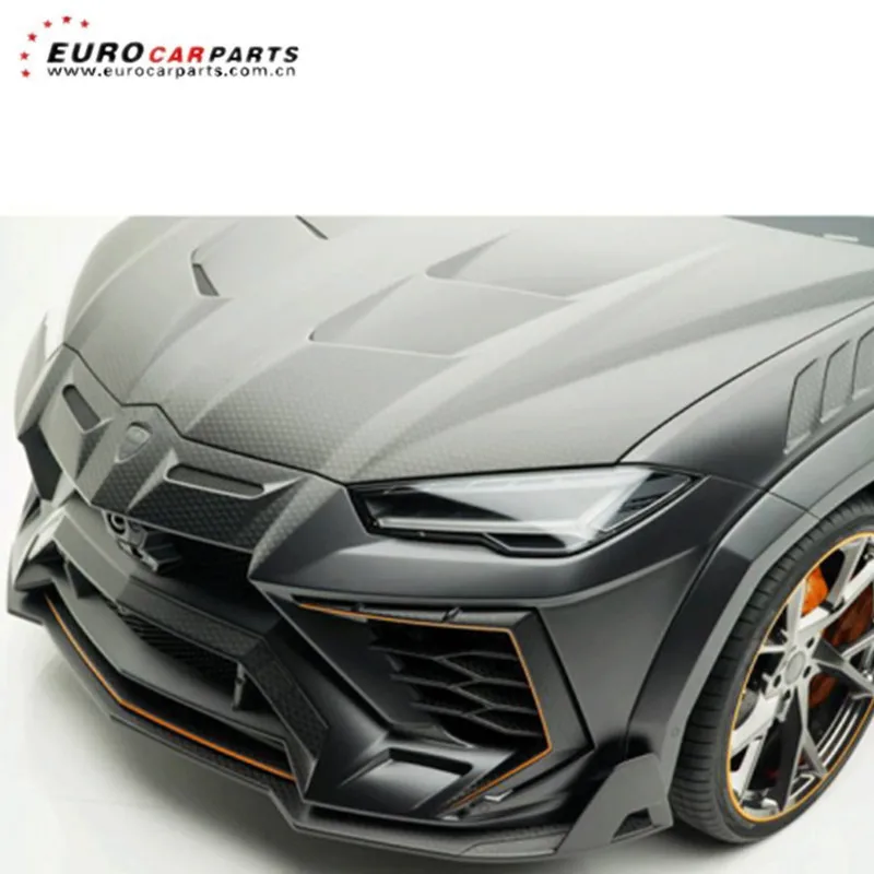 Urus m style carbon and frp car auto body kit for urus front bumper lip hood bonnet fender side skirt rear bumper exhaust