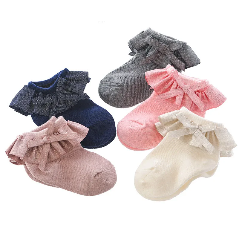 

Lawadka 0-12Month Newborn Baby Socks For Girls Bow Princess Toddler Girls Socks Spring Autumn Infant Cotton Socks Accessories