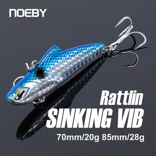 Noeby Señuelos de Pesca con vibración, cebos duros artificiales, Crankbait sin Lipless, hundimiento, Wobbler para Lucio, 70mm, 20g