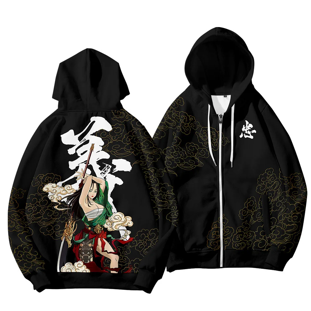 

2020 Zipper Hoodie Sweatshirt Hooded Coat Jacket Black Print Costumes Fashion Hoodie