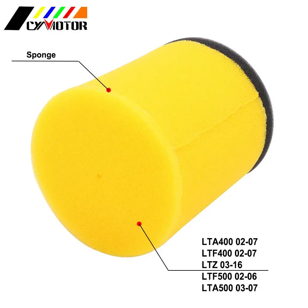 Motorcycle Yellow Double Layer Foam Air Filter For Suzuki LTA400 LTF400 LTZ LTF500 LTA500 2002-2012 2013 2014 2015 2016