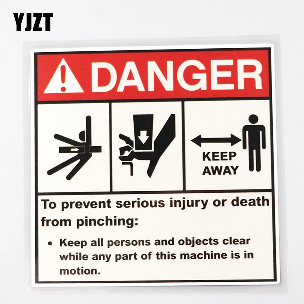 YJZT 12.8CM×12.6CM Car Sticker  Maintenance Safety Equipment Warning PVC Decal 12C-0276