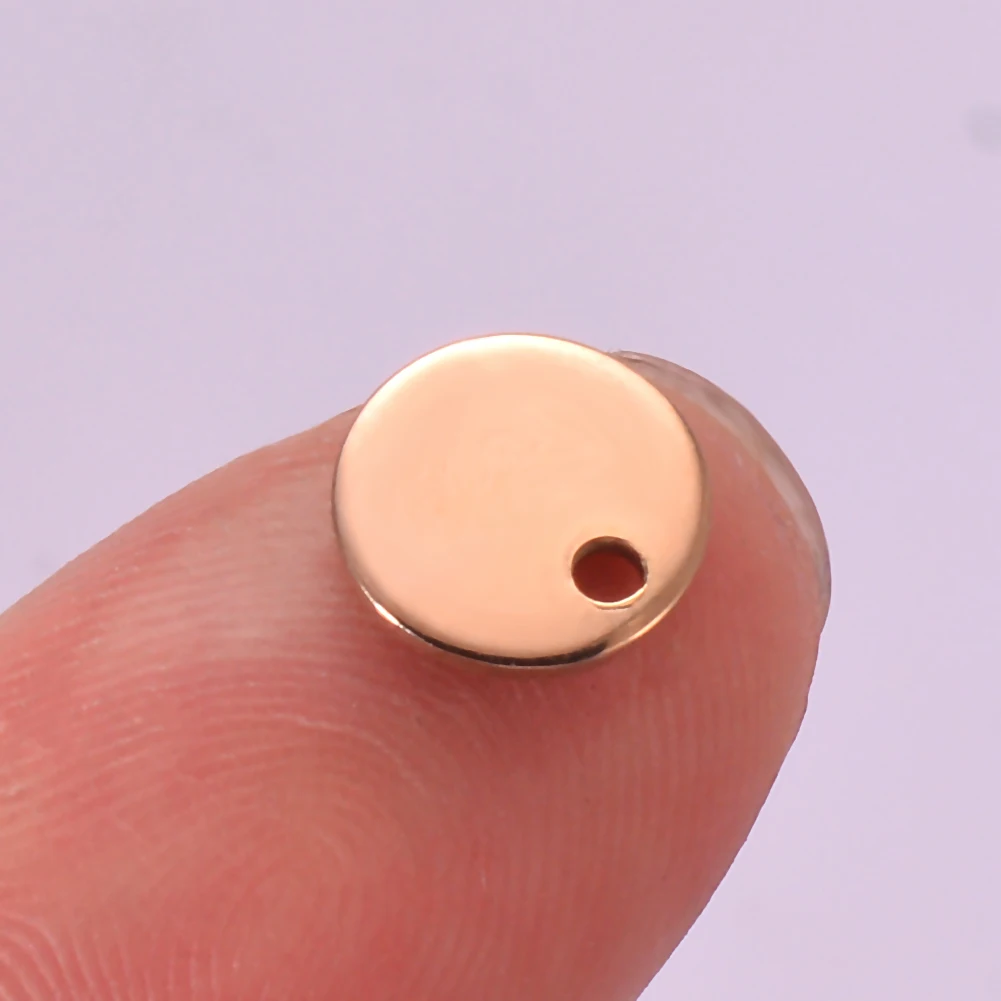 100 Stück 6–35 mm Edelstahl-Charms, runder Erkennungsmarken-Anhänger, Stanzrohlinge, Anhänger für Halsketten, DIY-Schmuckherstellung, 3 Farben – Detail 5