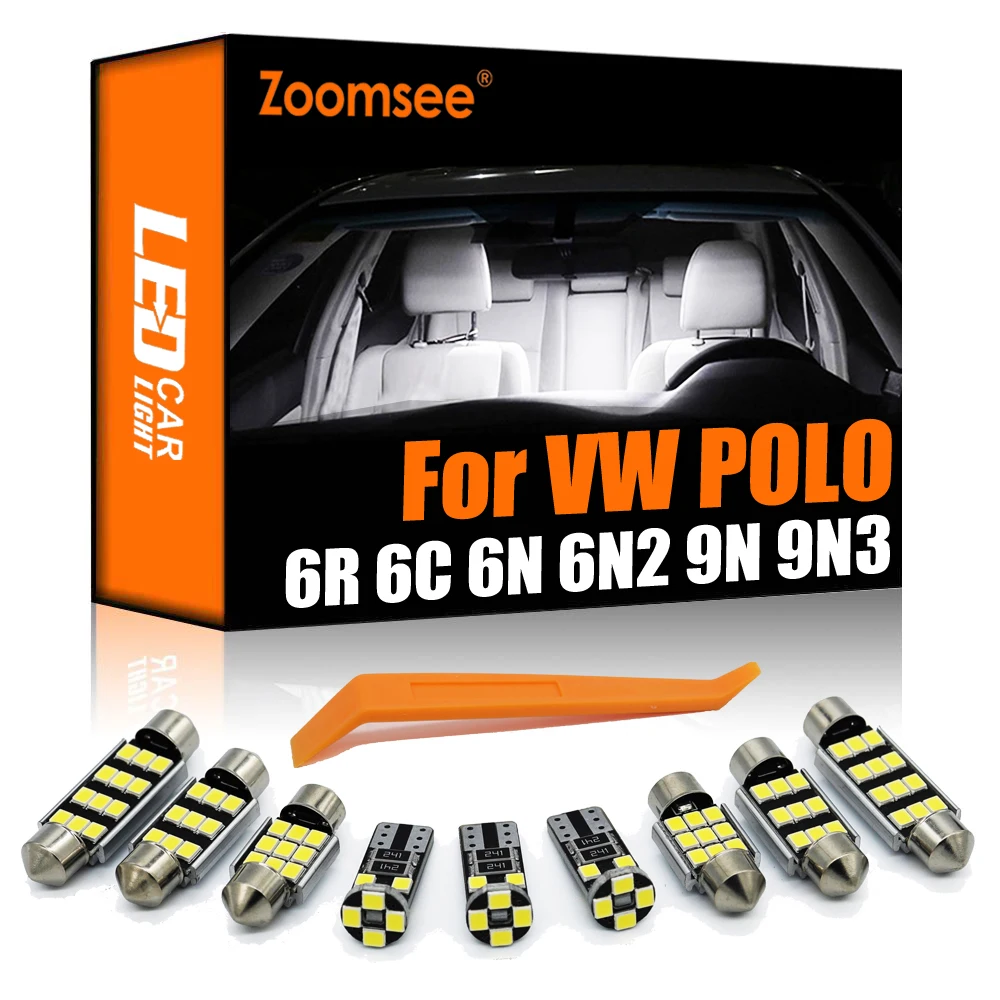 Zoomsee Interior LED For VW Polo 6R 6C 9N 9N3 6N 6N1 6N2 1994-2017 Canbus Car Bulb Indoor Dome Map Reading Light Kit No Error