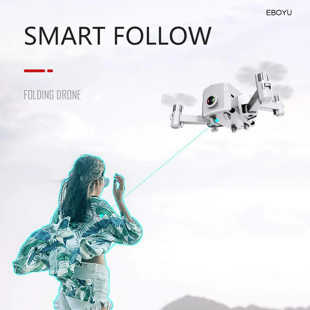 EBOYU L102 Mini RC Drone WiFi FPV 720P HD Camera + Dual Cameras Optical Flow Positioning Smart Follow Gesture Mode RC Quadcopter