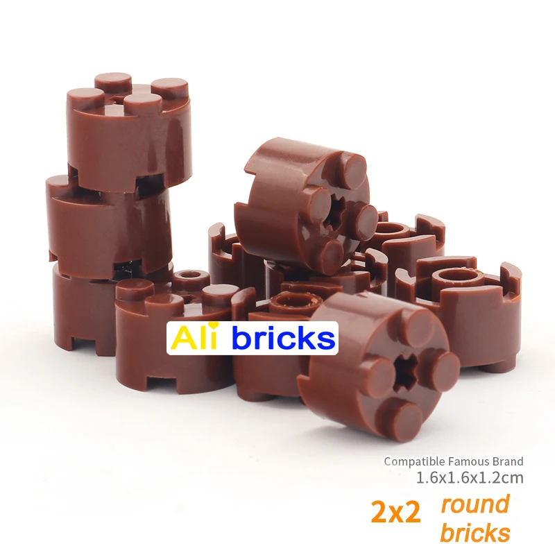 

300pcs DIY Building Blocks Thick Figures Bricks Cylinder 2x2 Dots Educational Creative Compatible With 6143 Toys for Children