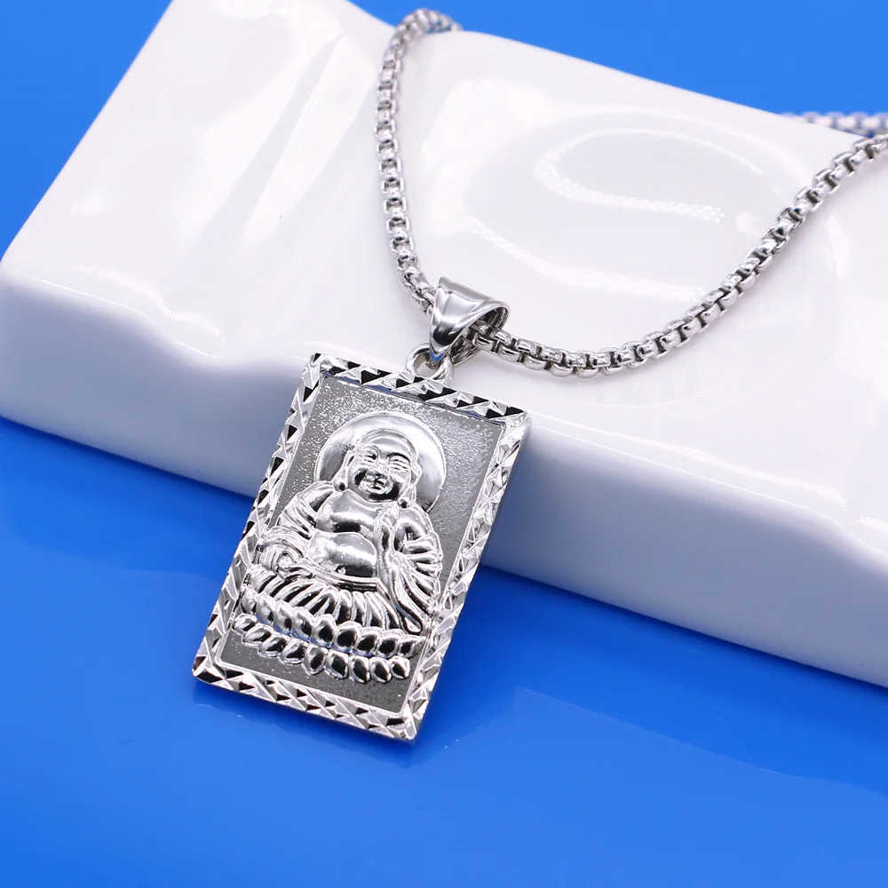 National Style Buddha Pendant Necklace 100% 925 Sterling Silver For Men Personality Woman Fashion Fine Jewelry Gift