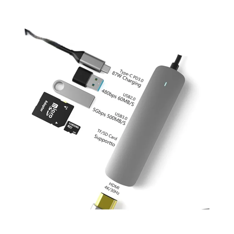 

Factory Direct 6 In 1 Usb C Hub Adapter Type C To Multi Usb 3.0 Hub