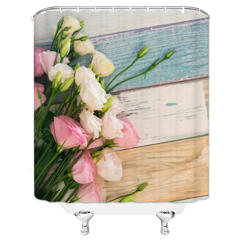 

Водонепроницаемый душевая занавеска свежий зеленый Печатных Полиэфирная Штора для ванны ткани высокого качества домашний мини швейная машина для ванной Декор с 12 крючками