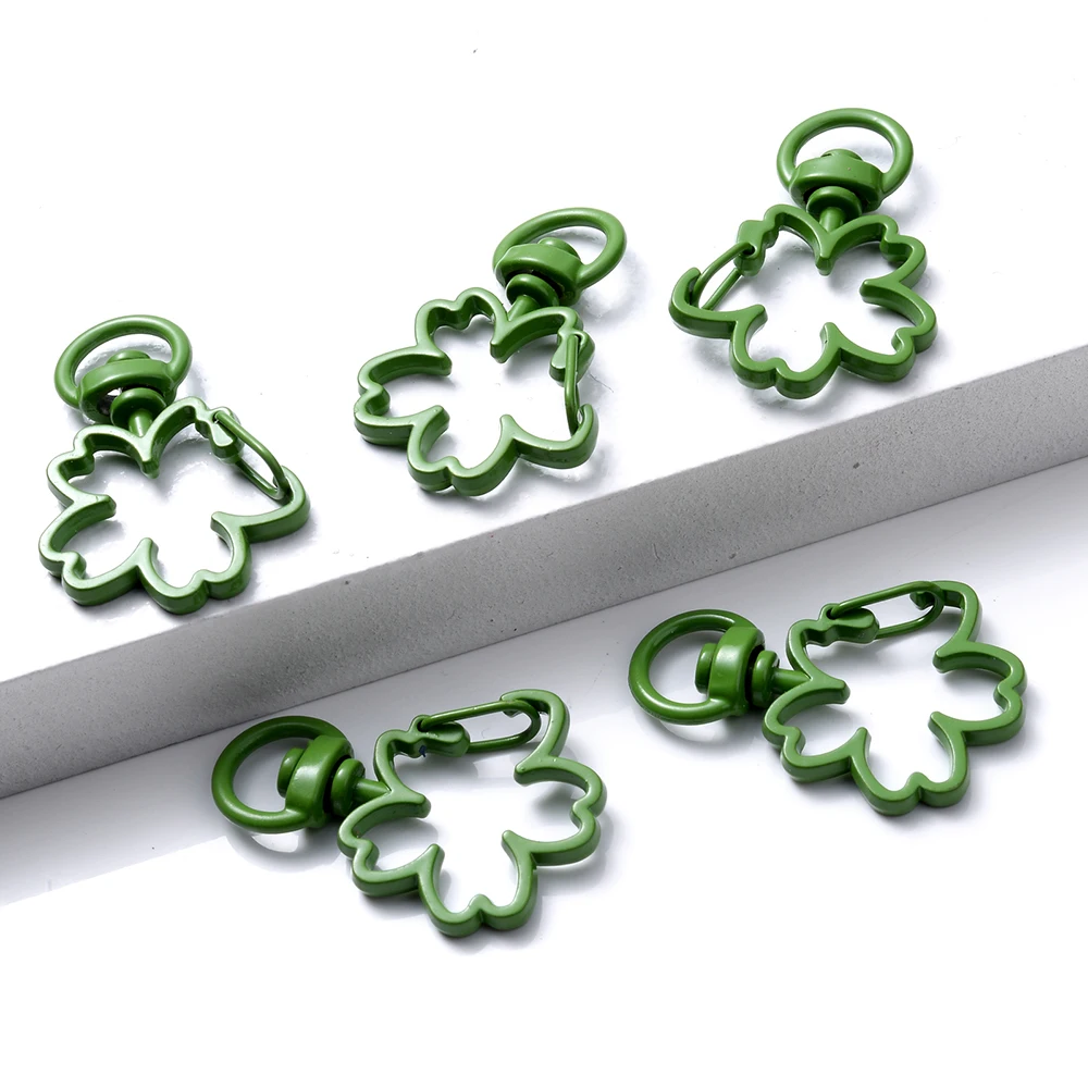 5 teile/los Blume Karabiner Haken Schlüsselanhänger Trigger Clips Schnallen für DIY Schmuck Machen Schlüssel Ketten Ring Zubehör 24*34mm – Detail 18