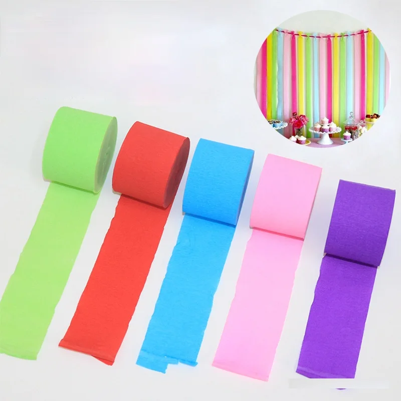 45mm 25meter Länge Crepe Papier Streamer Rolle Bunting DIY Papier Girlande Fotografie Kulissen für Hochzeit Geburtstag Party Decor – Detail 2