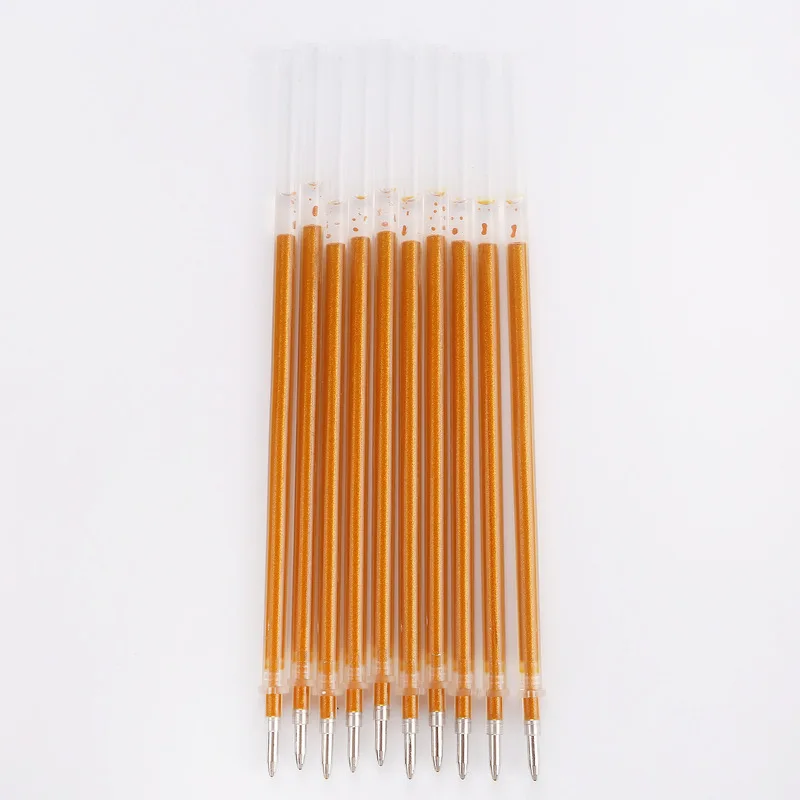 10Pcs/Set Pen Refill Office Signature Rods For Handles 0.7mm Gold Ink Refill Office School Supplies Gifts