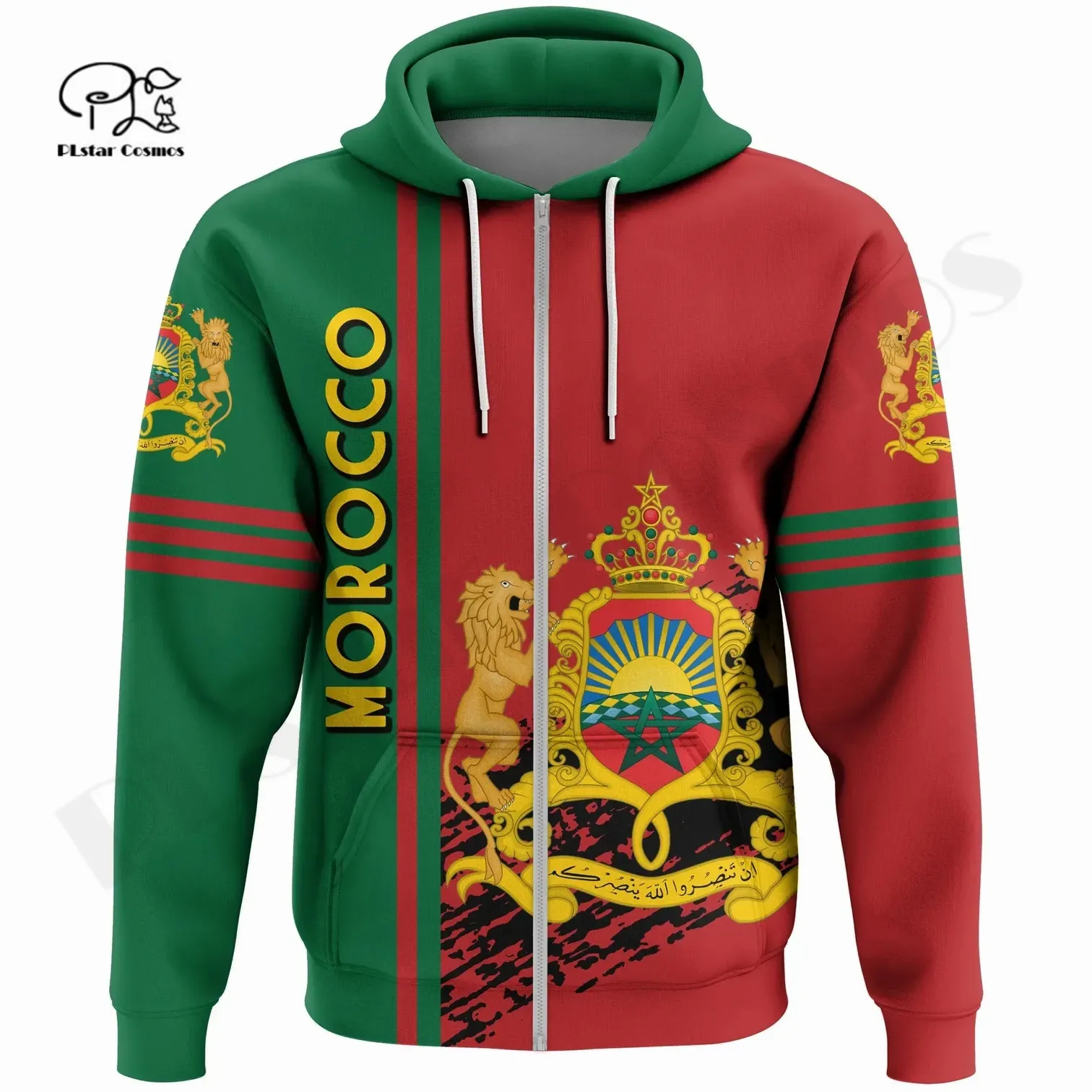 PLstar Cosmos 3DPrint Newest Afirca Morocco Flag Tribe Art Funny Unique Harajuku Streetwear Unisex Hoodie/SweatshirtZip Style-11