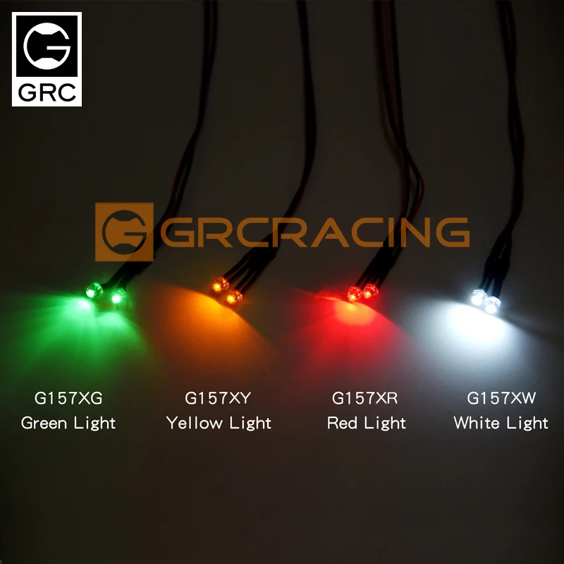 GRC 1Pair 5 Colors 5mm LED Light Hat Lamp 3-7.4V for RC Crawler Traxxas TRX4 Axial SCX10 D90 Tamiya MST RC Car DIY Parts #G157X