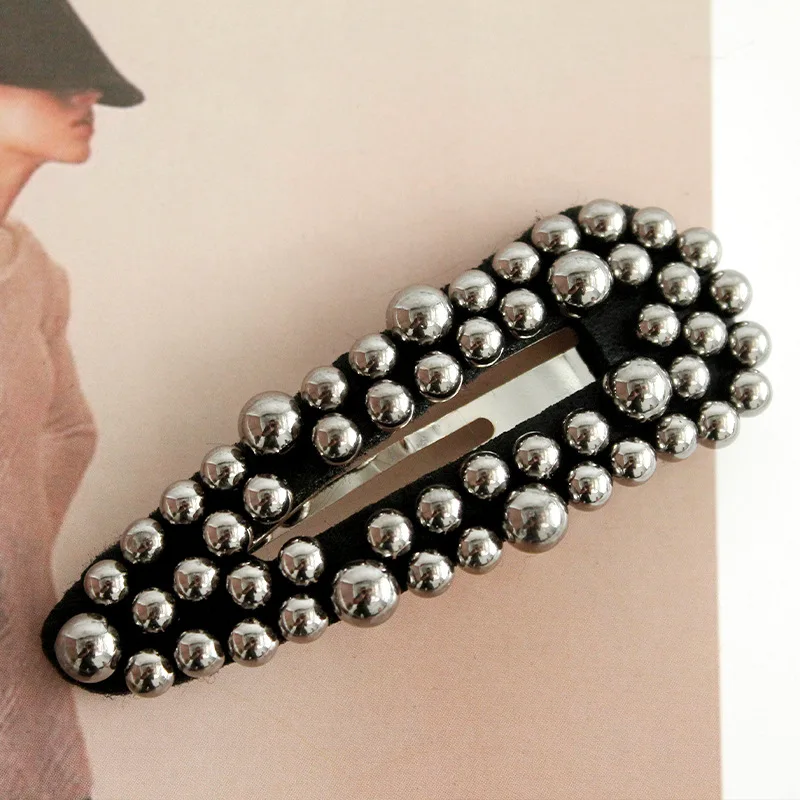 New Disc pearl  hairpin female temperament Liu seaside clip Korean hairpin adult simple Word folder clip hair accessories