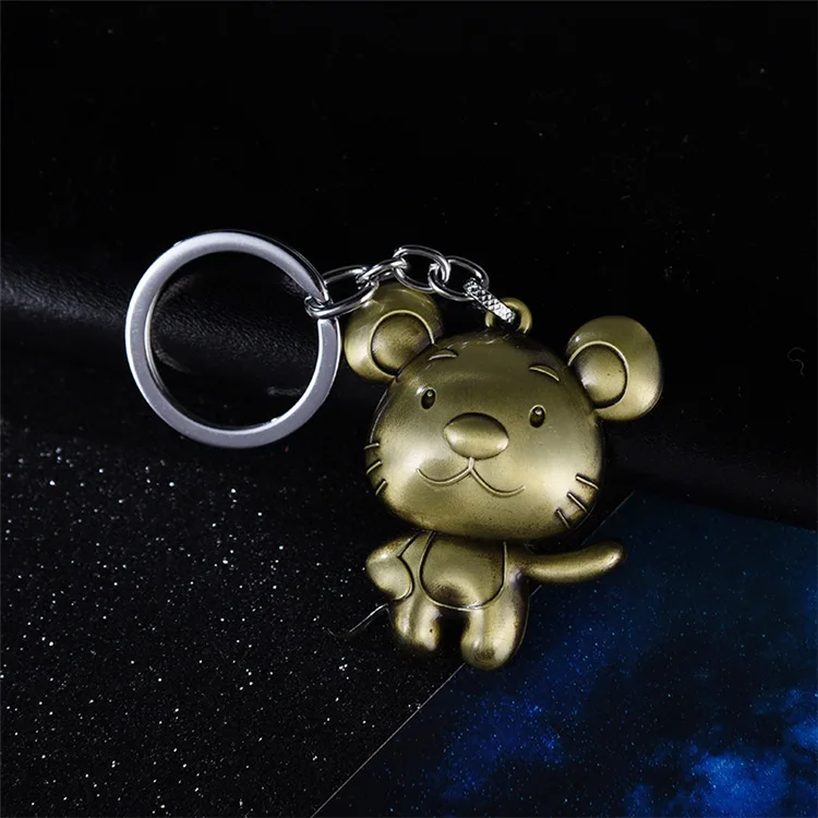 Zodiac animals bull rabbit tiger Zinc Alloy keychain ornaments Buckle Jewelry car Key chain Ring pendant accessories Gift a3314