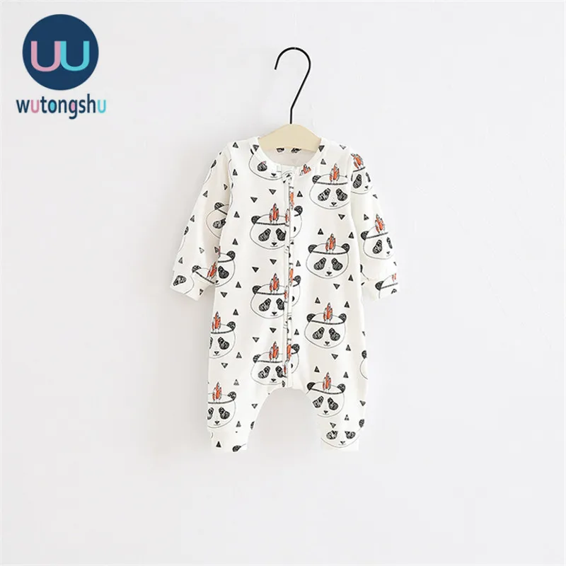 Newborn Baby Boys Girls Romper For 0-2Y Animal Printed Long Sleeve Winter Cotton Romper Kid Jumpsuit Playsuit Outfits Clothing