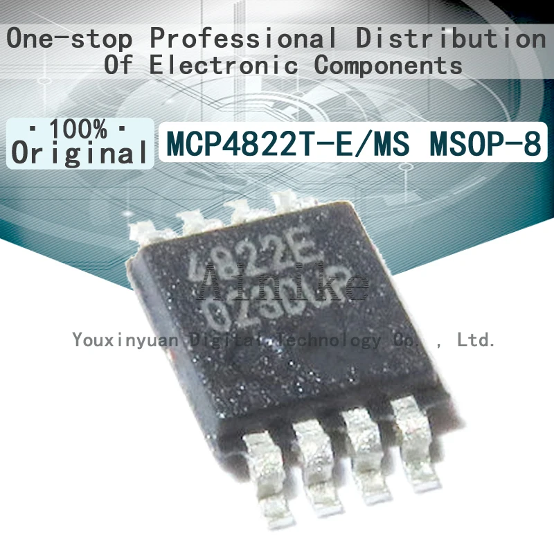 

10/Pcs New Original MCP4822 MCP4822T-E/MS MSOP-8 Digital to analog converter chip IC