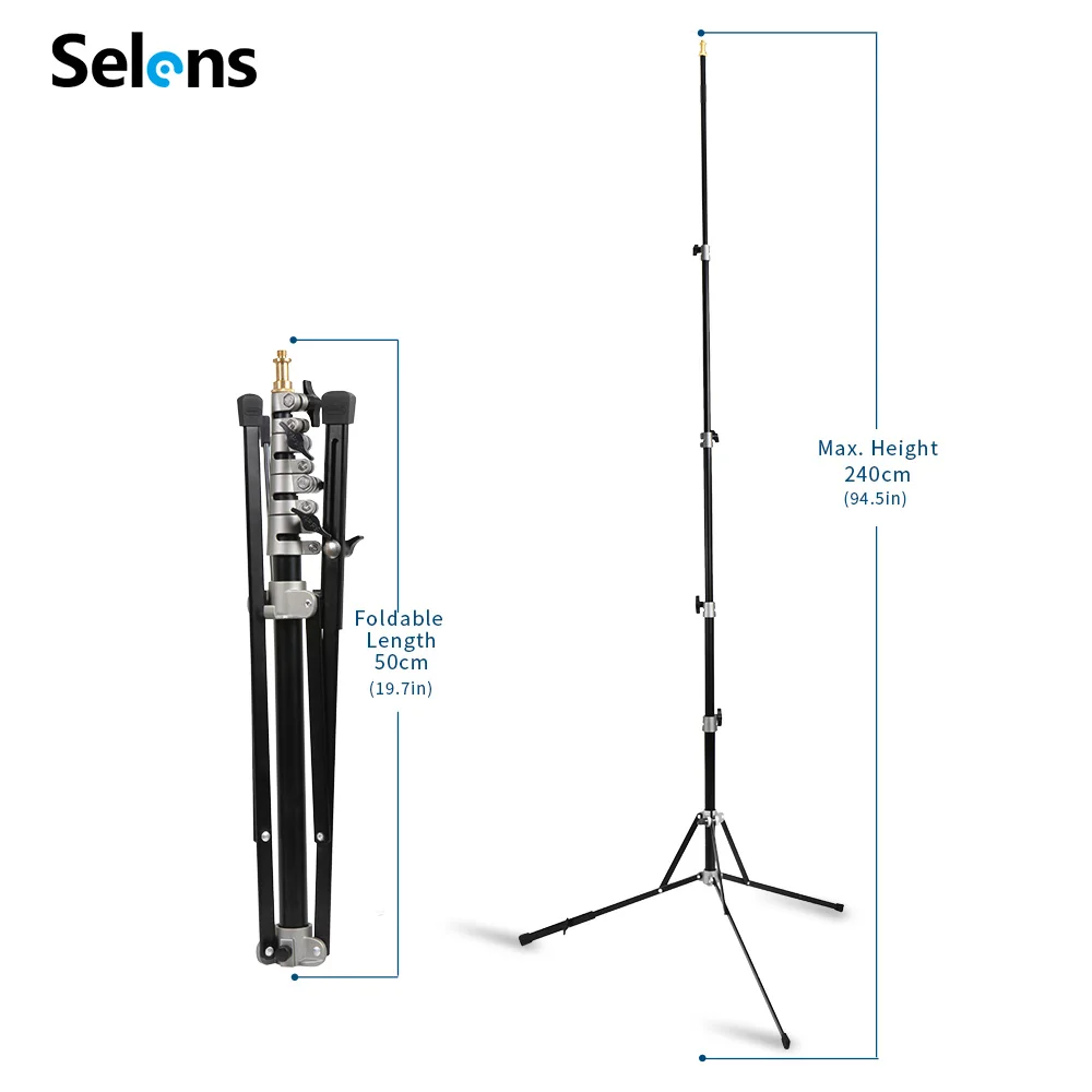 240cm Photography Light Stand Studio Photo Stand Photo Studio Aluminum Reverse Folding photographic Light Stand Tripod