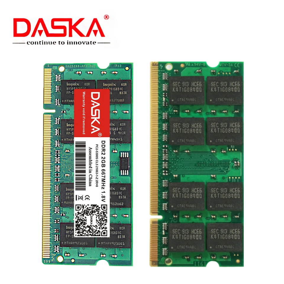 DASKA DDR2 2GB 4GB RAM Sodimm pamięć laptopa PC2-5300/6400 800 667mhz 200pin 1.8V dla dożywotnia gwarancja notebooka